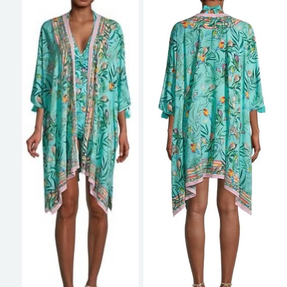 Johnny Was Taina Short Tropical Kimono NEW Size Large - Picture 2 of 10